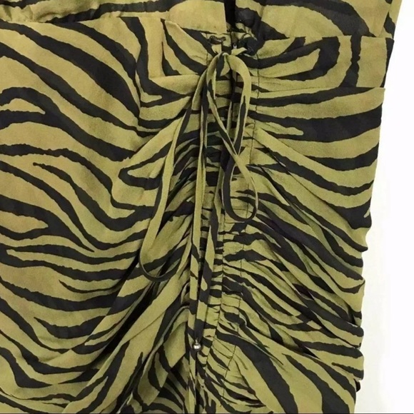 NWT- Veronica Beard Dakota Zebra Print Dress in Color Olive - Picture 4 of 7